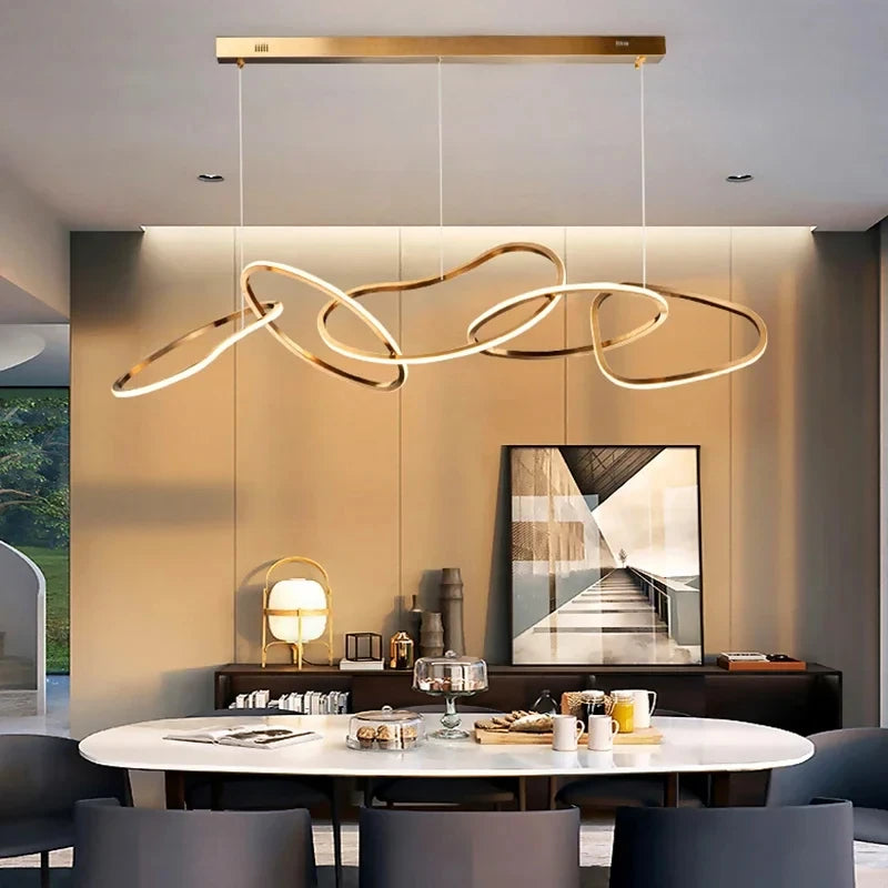 Orbiting Rings – Modern LED Chandelie...
