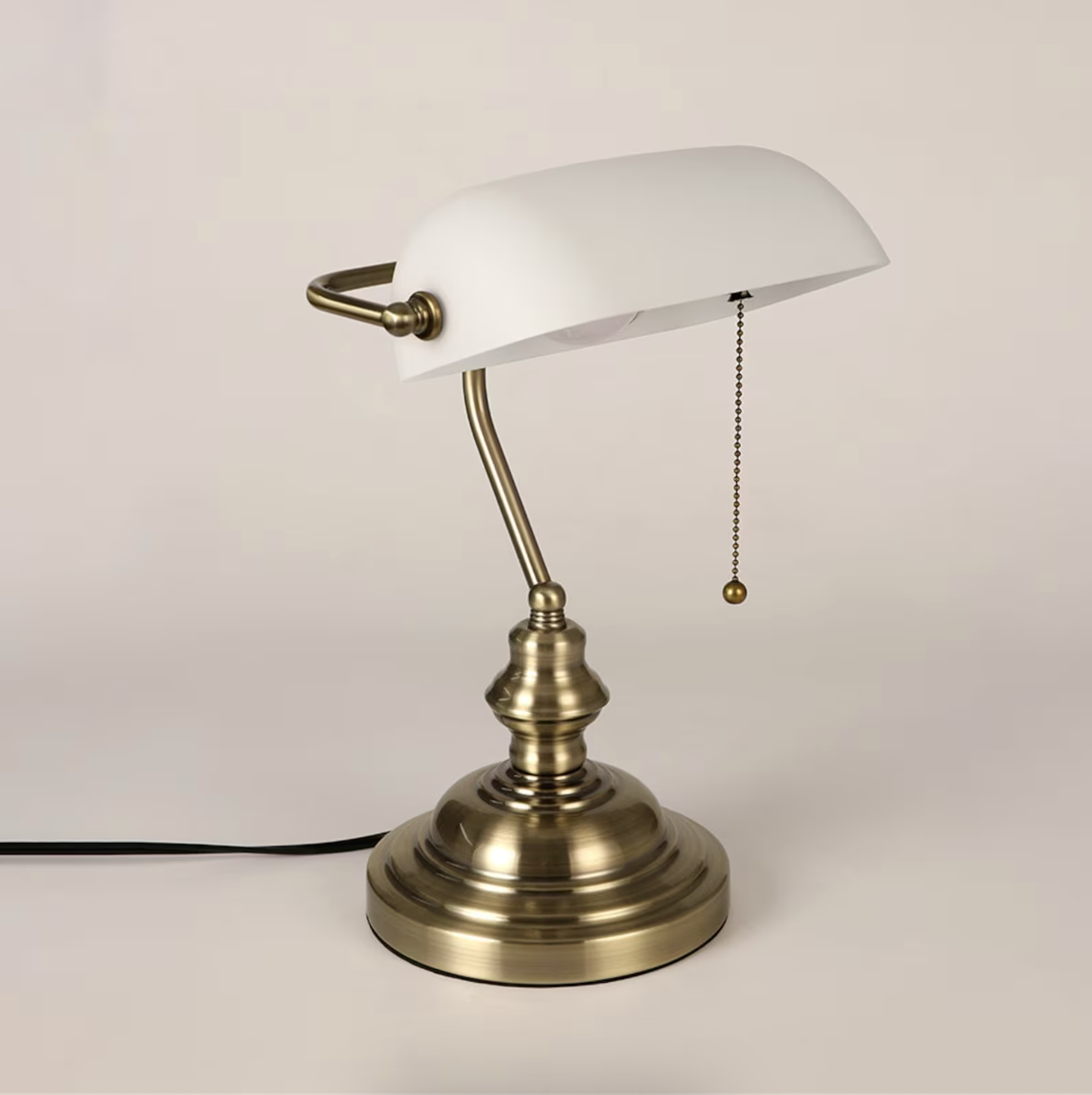 Emerald Banker - Green Glass Desk Lamp