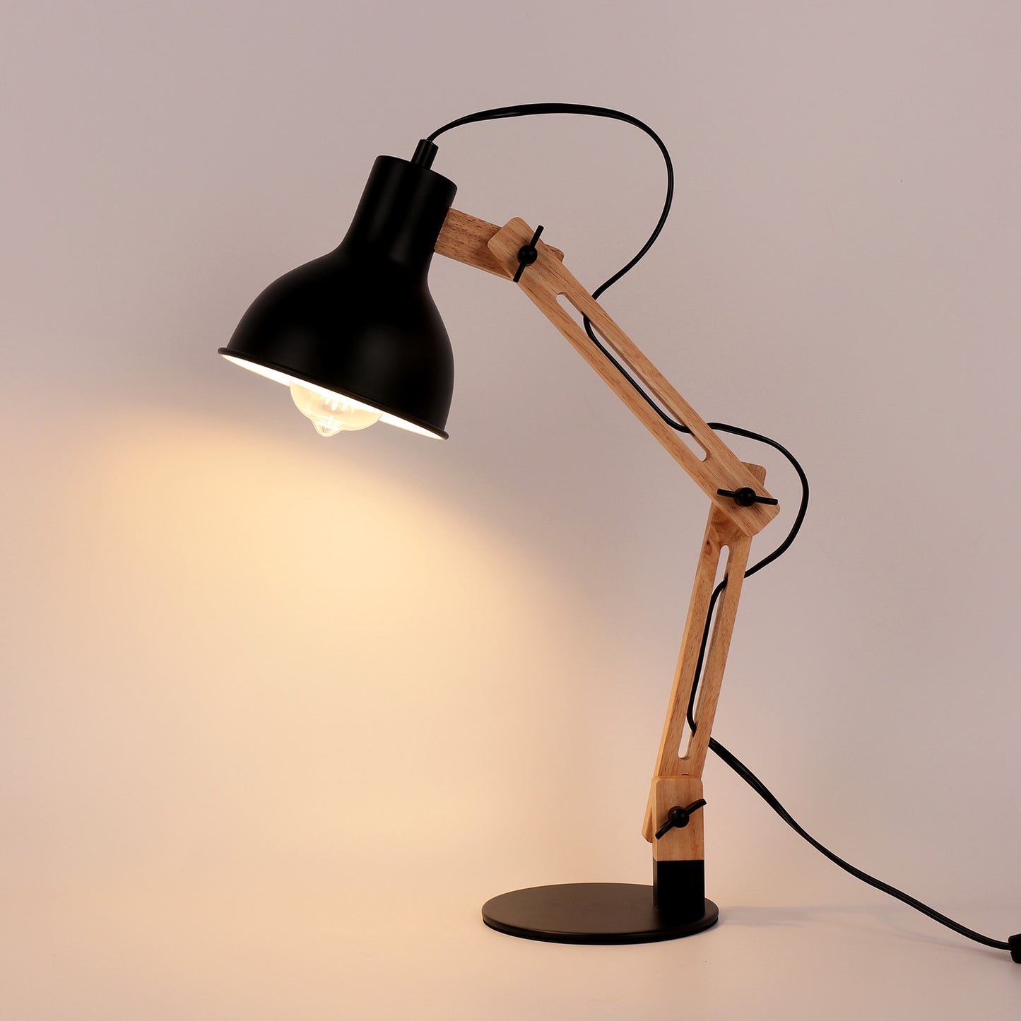 Wood Crane Desk Lamp