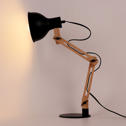 Wood Crane Desk Lamp