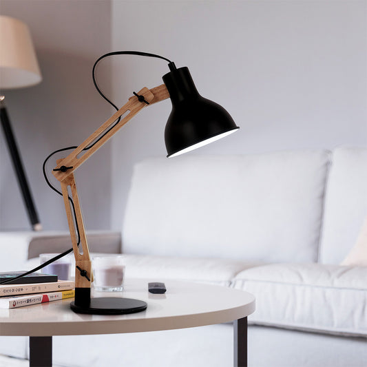 Wood Crane Desk Lamp