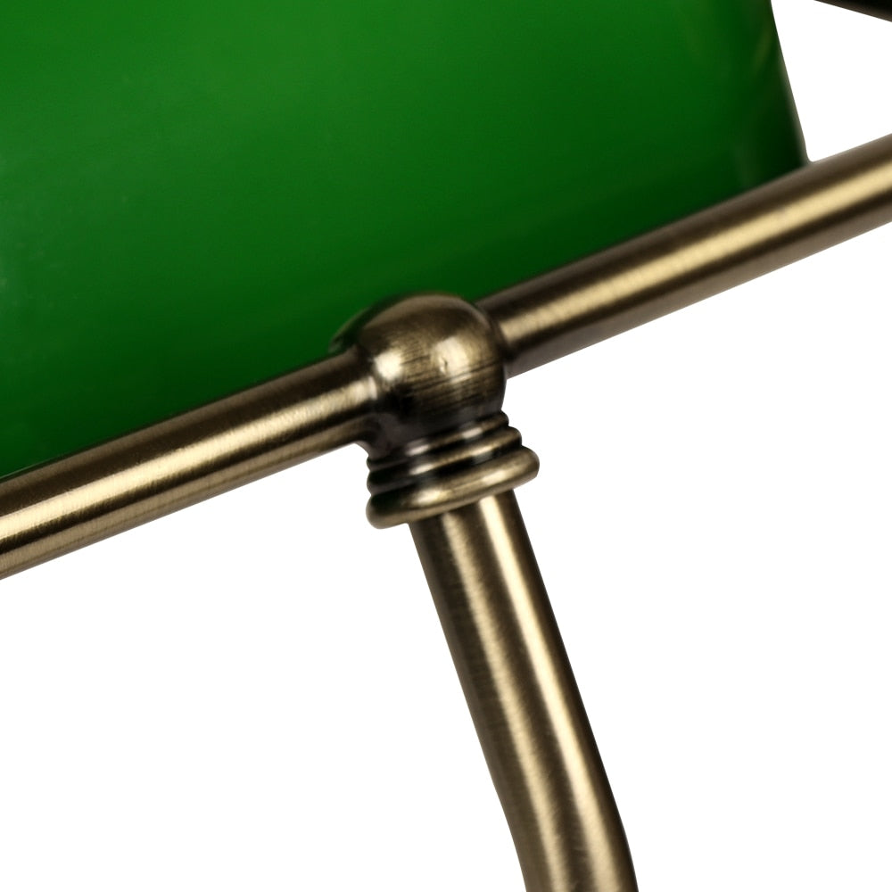 Emerald Banker Green Glass Desk Lamp - LightStyl