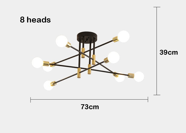 Modern Nordic E27 Black LED Ceiling Chandelier Edison Bulbs Indoor Light Fixtures For Bedroom Living Room Lamp - LightStyl