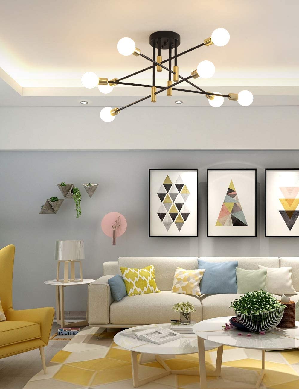 Modern Nordic E27 Black LED Ceiling Chandelier Edison Bulbs Indoor Light Fixtures For Bedroom Living Room Lamp - LightStyl
