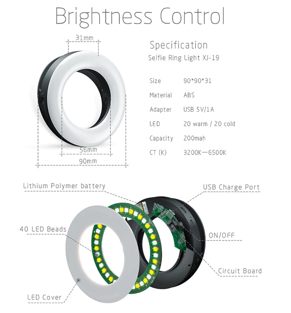 LED Ring - Selfie Clip Light - LightStyl