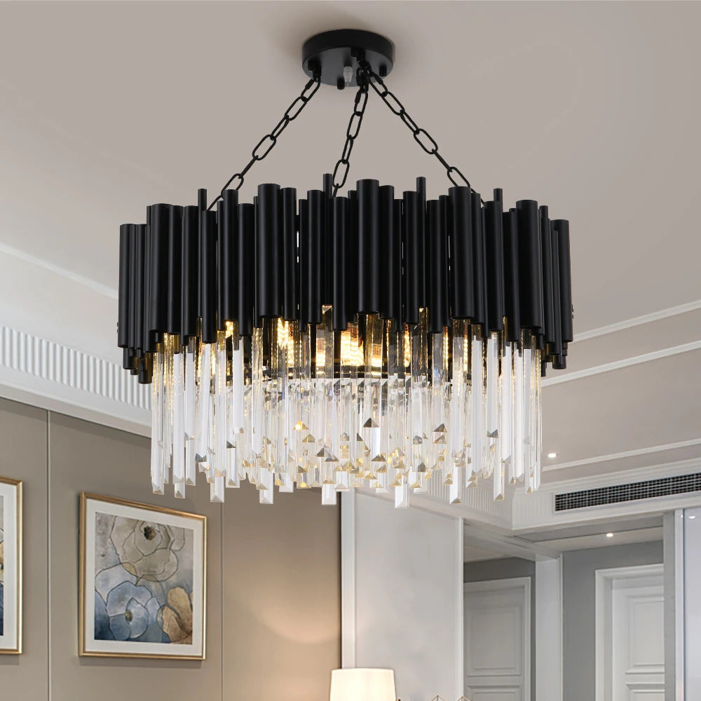 Glacial Chandelier Review: Steel & K9 Crystal